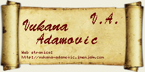 Vukana Adamović vizit kartica